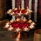 Exquisite Layer Rose Gold Diya Urli Stand