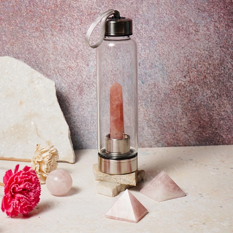 Rose Quartz Crystal Bottle