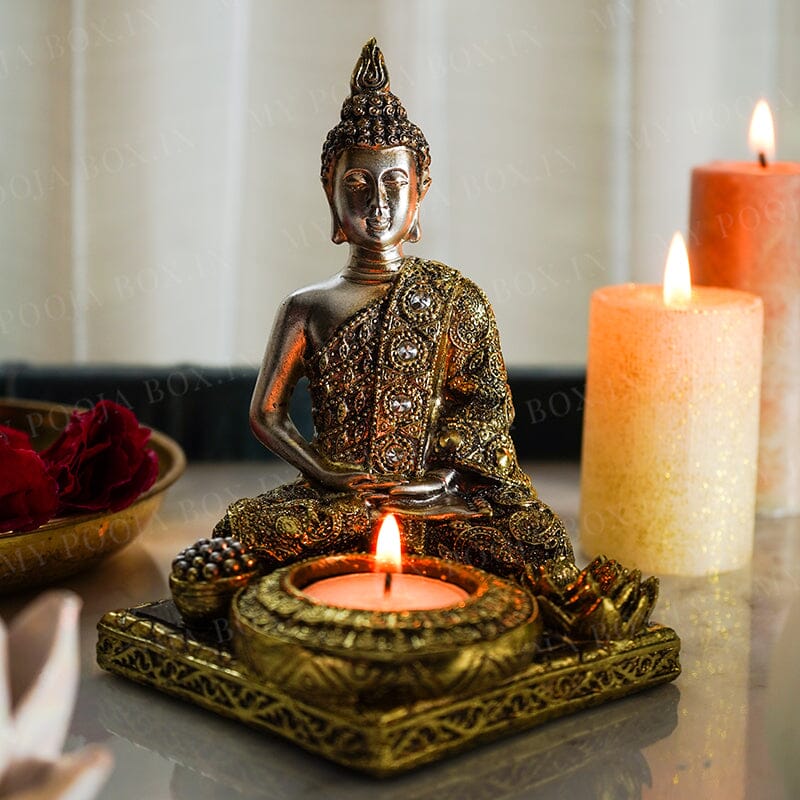 Serene Buddha T-light & Incense Holder