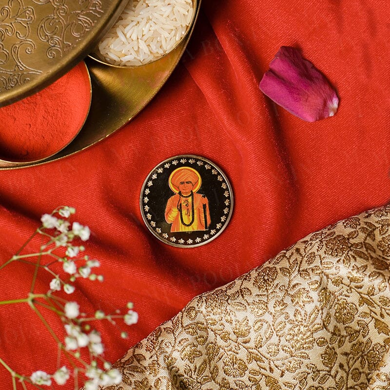 24K Gold Foil Jalaram Bapa Coin & Bar