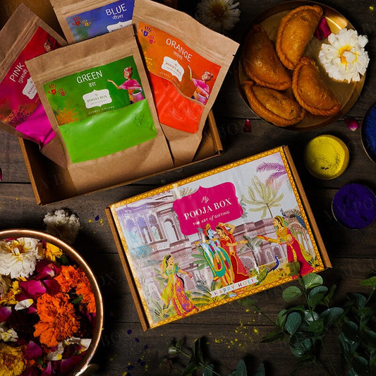 4 Vibrant Herbal Gulaal Holi Gift Box (400gms)
