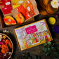 Red, Yellow & Orange Diya & Herbal Gulaal Holi Gift Box (300gms)