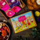 Pink & Purple Diyas & Herbal Gulaal Holi Gift Box (200gms)