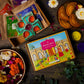 Swastik Diya & 4 Herbal Gulaal Holi Gift Box (400gms)