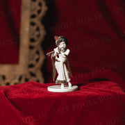 Majestic Krishna Gold Plated Marble Car Idol