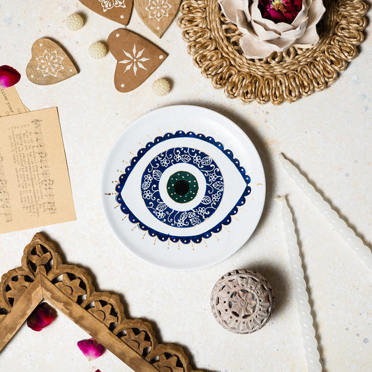 Hand-Painted Evil Eye Fancy Wall Decor Plate