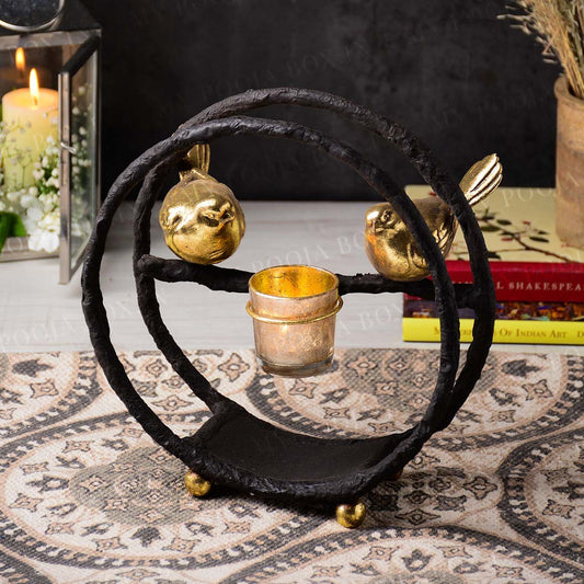 Decorative Bird Round T-light Holder