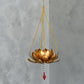 Sparkling Golden Metal Lotus Flower Tealight Holder Hanging