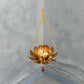 Sparkling Golden Metal Lotus Flower Tealight Holder Hanging