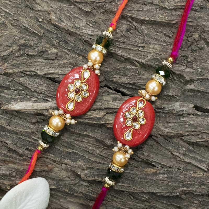 Elegant Kundan Rakhi (Set of 2)