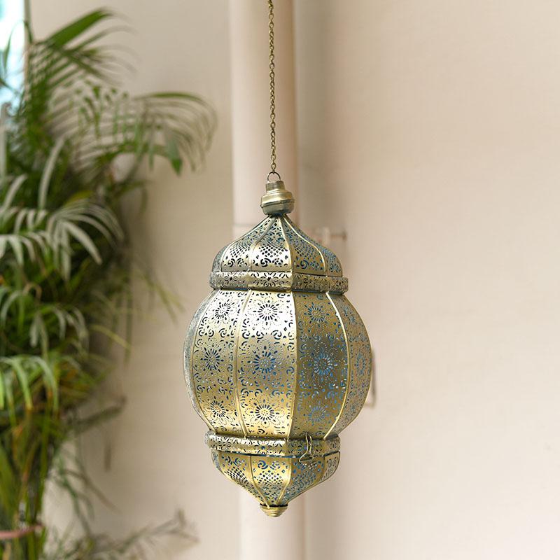 Antique Moroccan Hanging Lantern with Intricate Design