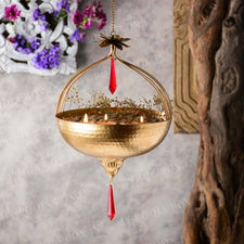 Ziba Brass Finish Hanging Urli