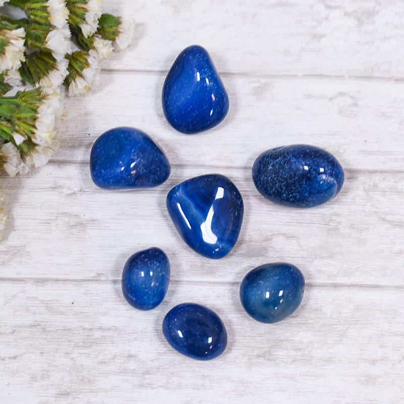 Blue Onyx Crystal Healing Tumble Stone Set