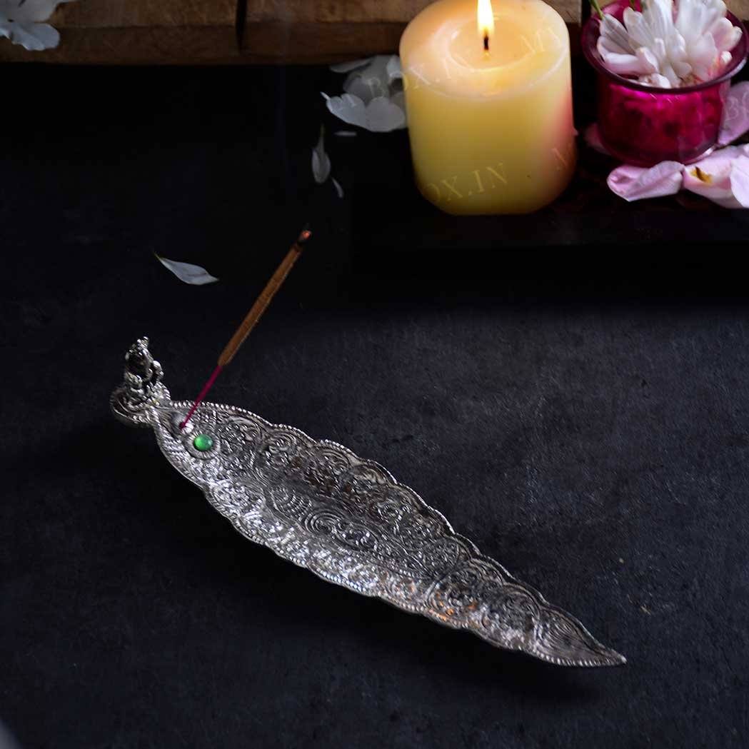 Silver Leafy Type Agarbatti Stand