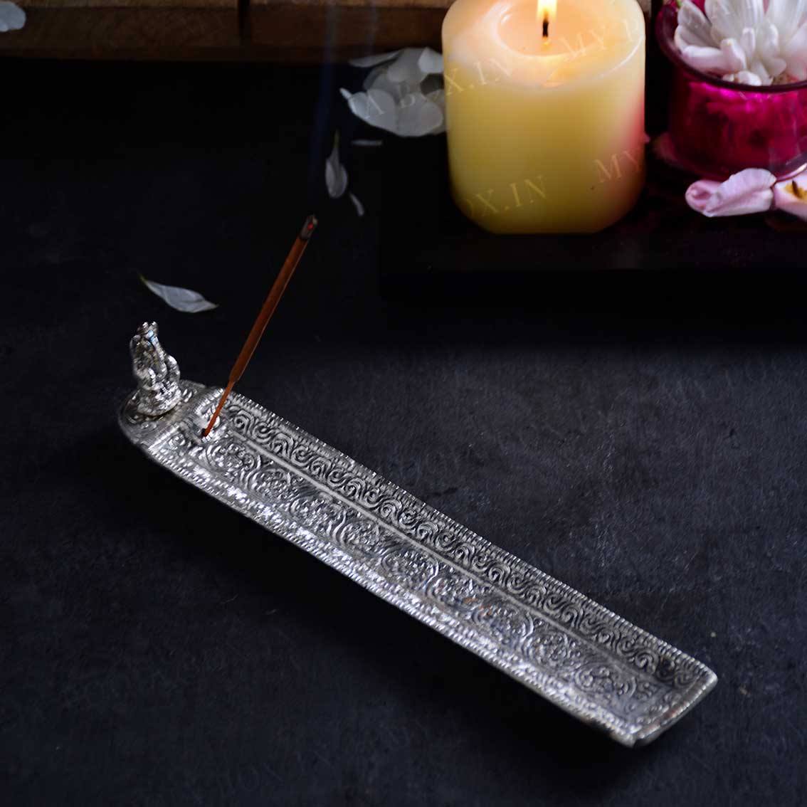 Silver Rectangular Agarbatti Stand