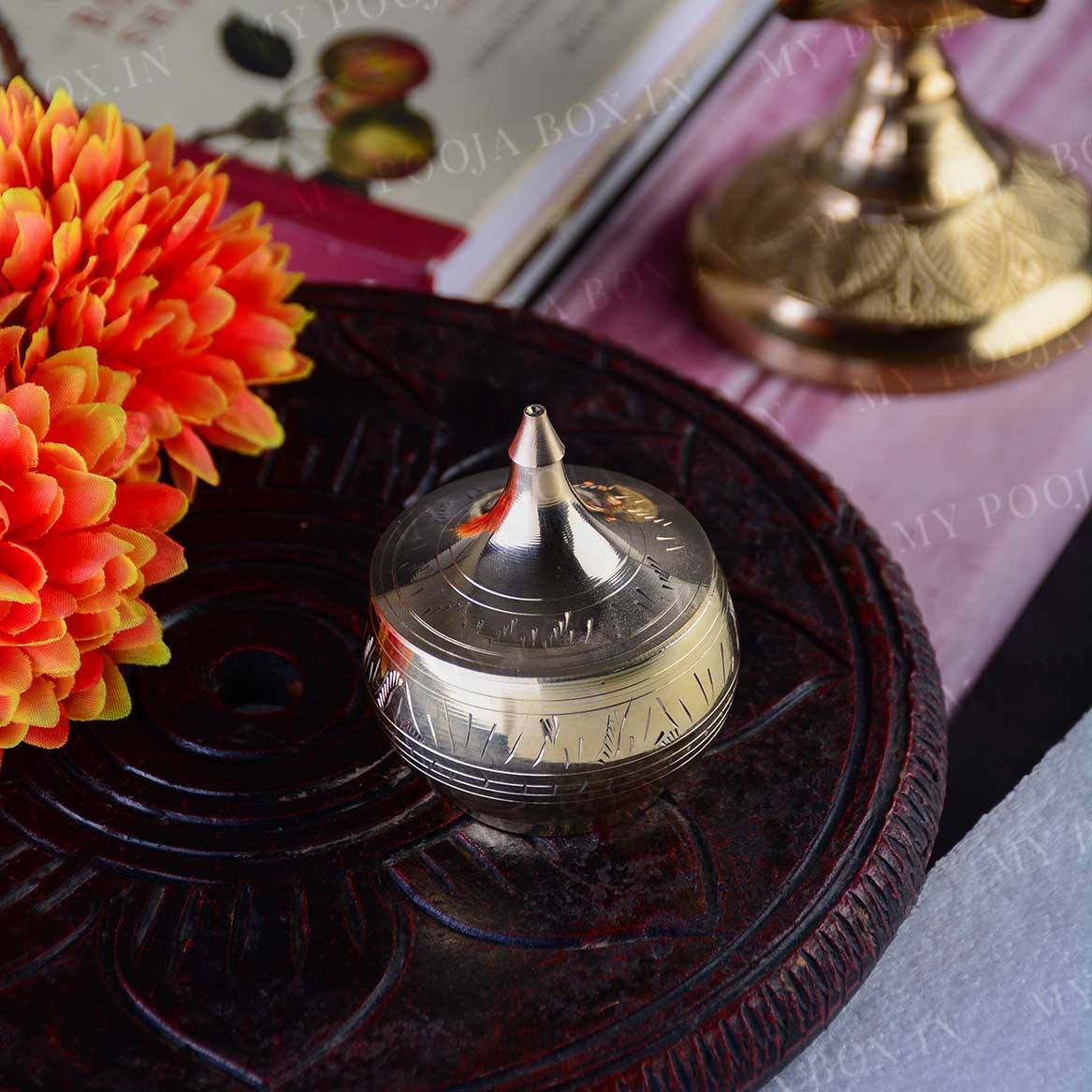 Beautiful Brass Sindoor Container