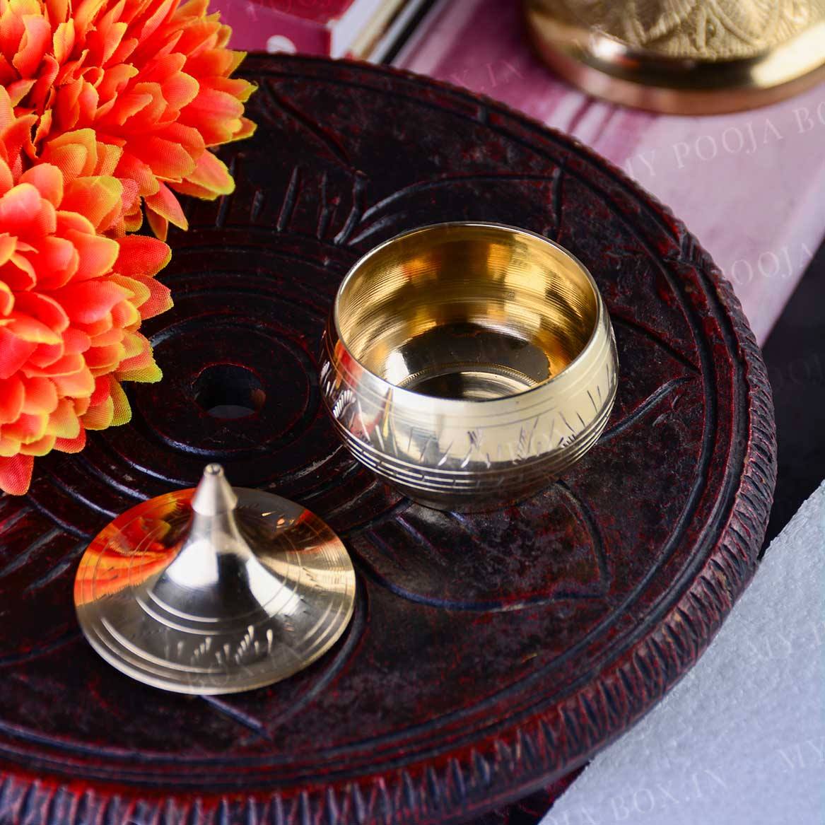 Beautiful Brass Sindoor Container