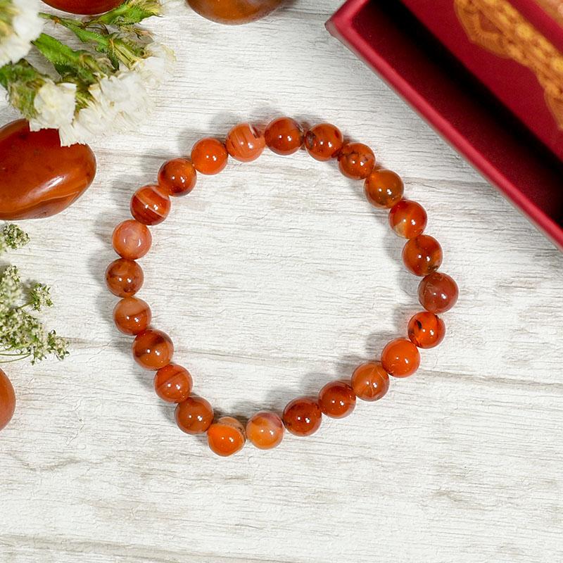 Carnelian Crystal Healing Bracelet for Stability