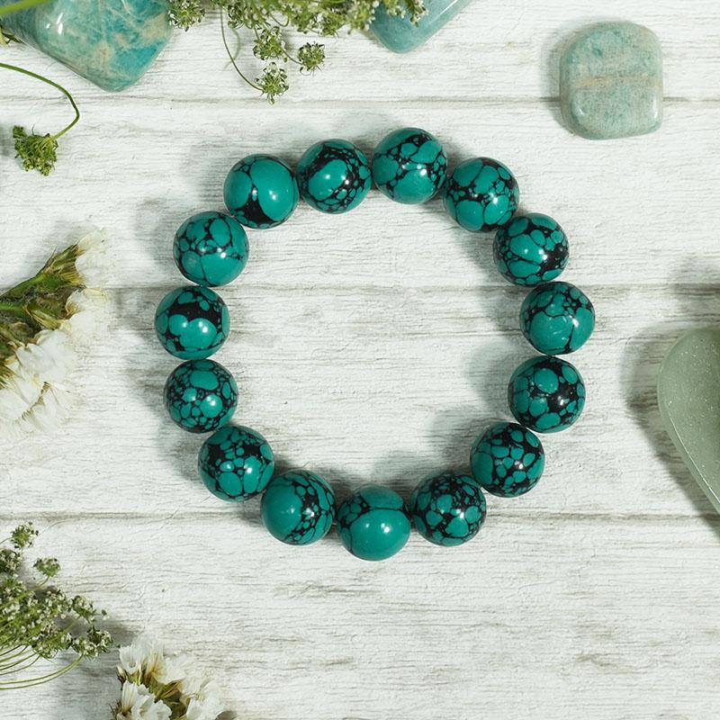 Turquoise/ Firoza Gemstone Protection 15 Bead Band/Bracelet