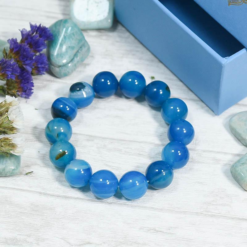 Blue Gemstone Onyx Strength of Mind Band/ Bracelet