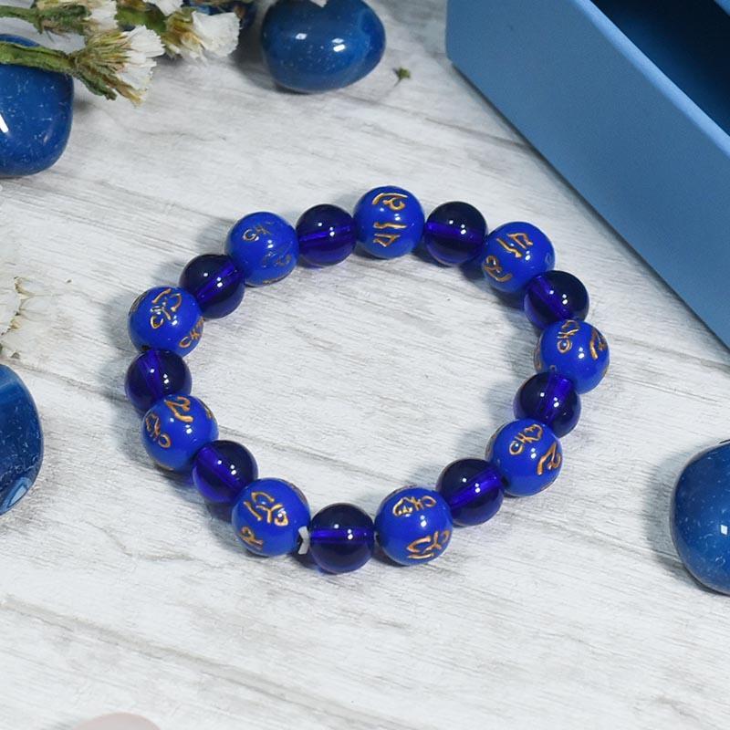 Om Mani Padme Hum: Blue Stone Tibetan Band/Bracelet