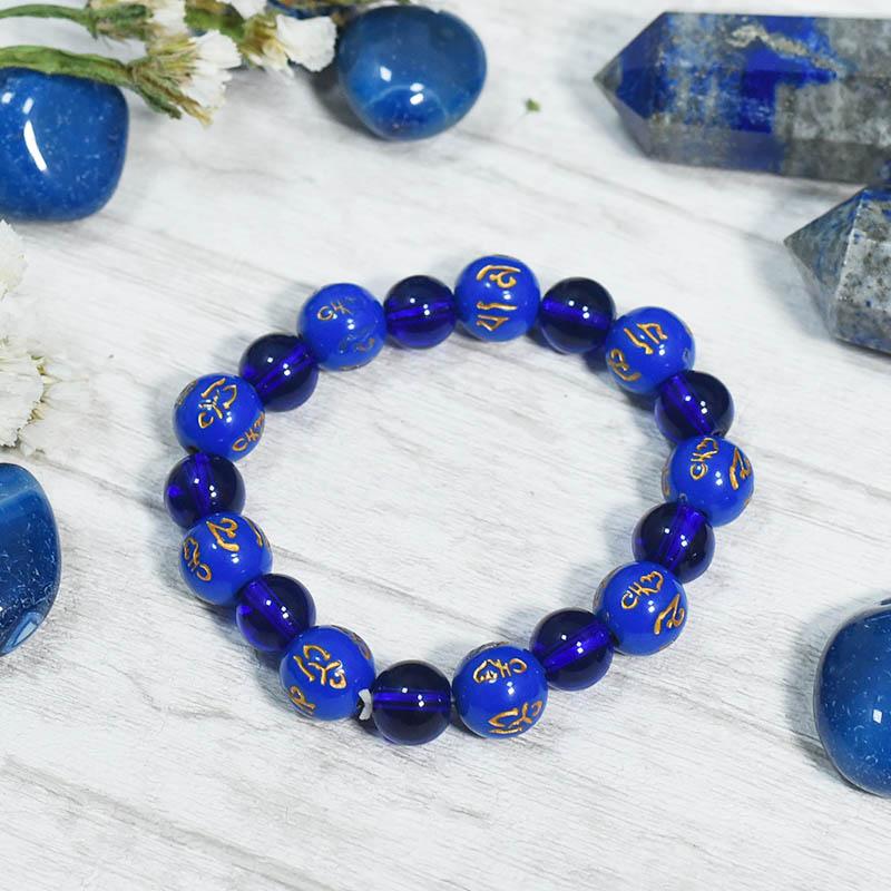 Om Mani Padme Hum: Blue Stone Tibetan Band/Bracelet
