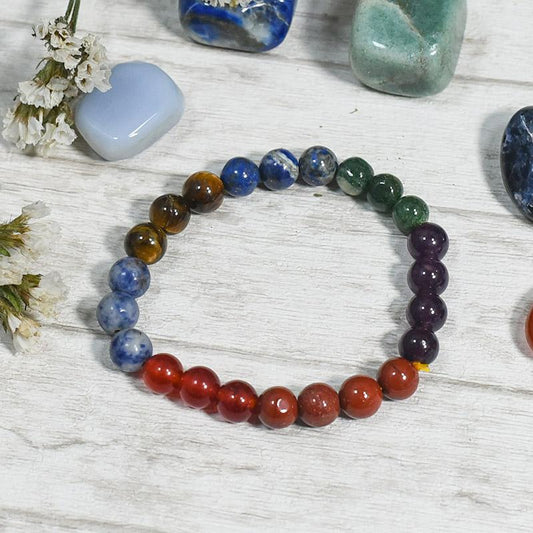 7 Chakra & Tiger Eye Bracelet | Stone of Courage