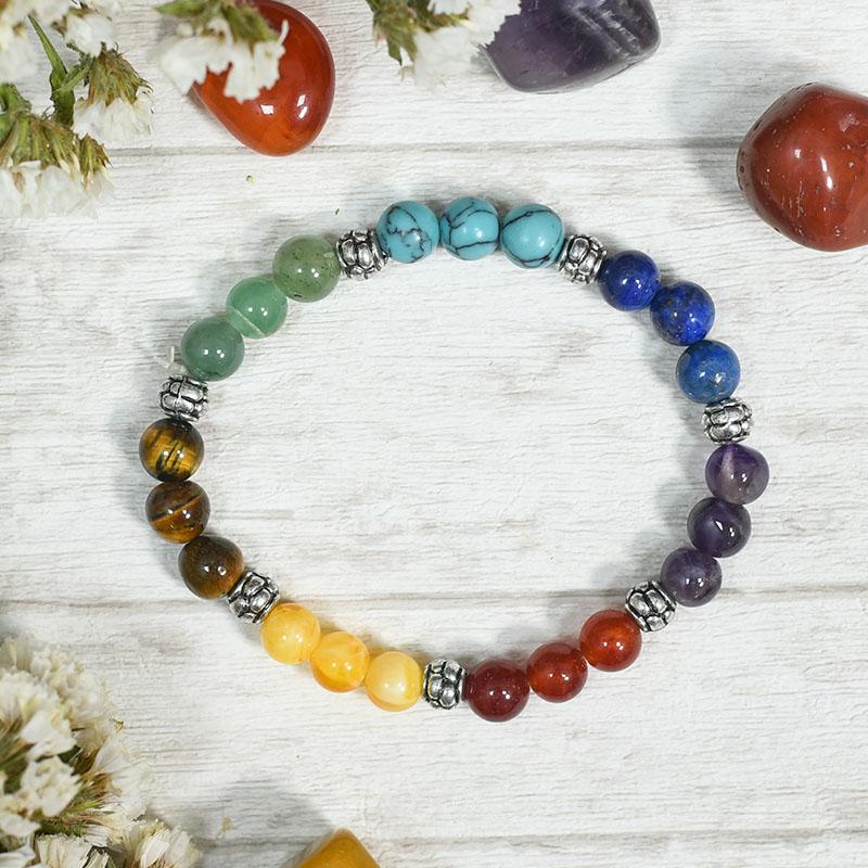 Multicolour Reiki Crystal Gemstone Chakra Healing Band