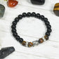 Patience and Abundance, Onyx and Tiger's Eye Guru Bead Band/Bracelet