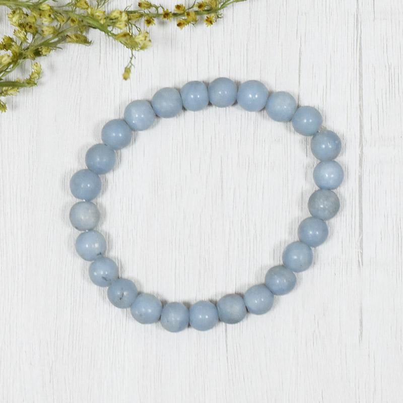 Sky Blue Natural Aquamarine Stone Bracelet