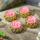 Rose Flower Tealight Candles (Set of 4)