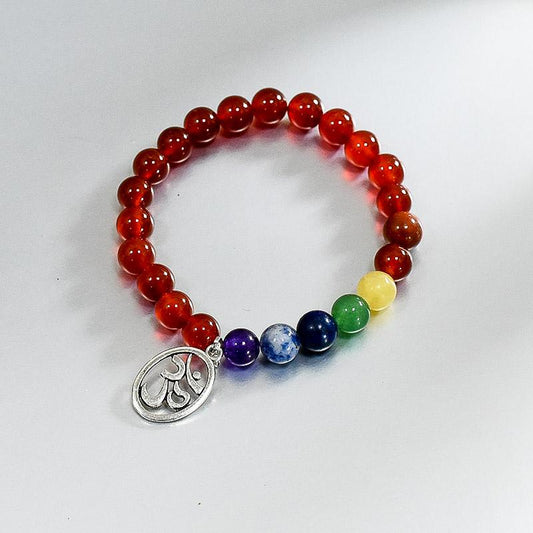 Carnelian Bracelet with Om Charm