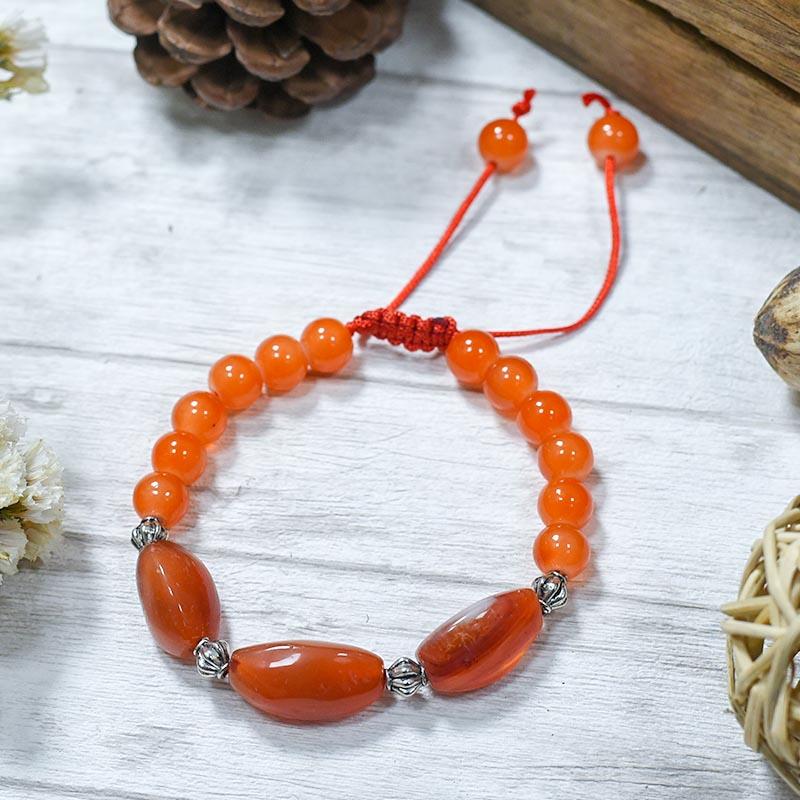 Tumbled Carnelian Gemstone String Bracelet