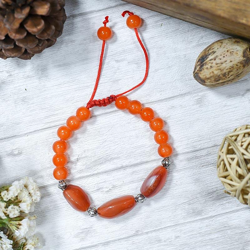 Tumbled Carnelian Gemstone String Bracelet