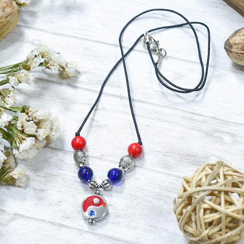 Yin Yang Amulet with Buddha Head Pendant