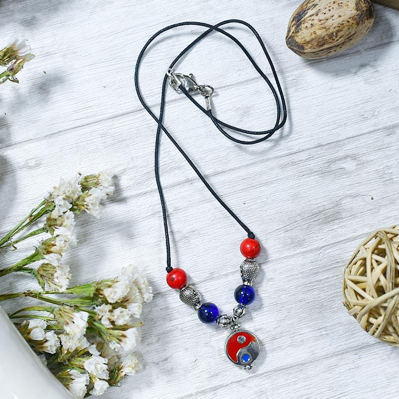 Yin Yang Amulet with Buddha Head Pendant