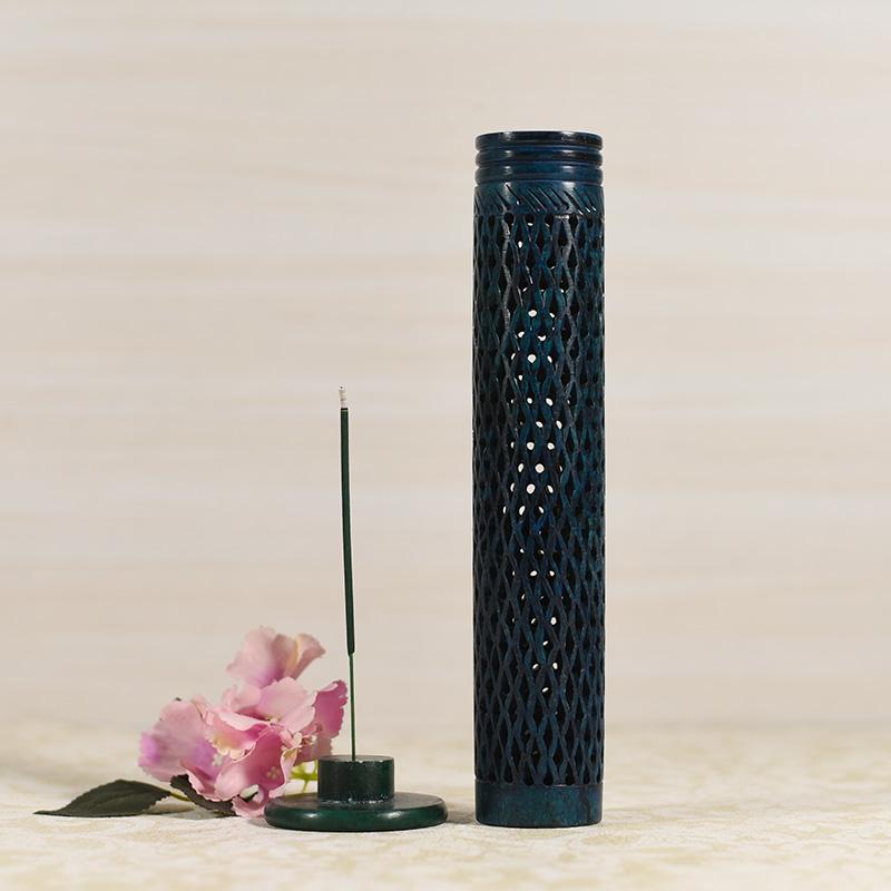 Handcrafted Latticework Marble Incense Stick Holder