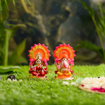 6INCH Clay Laxmi Ganesha Idol (Eco-Friendly)