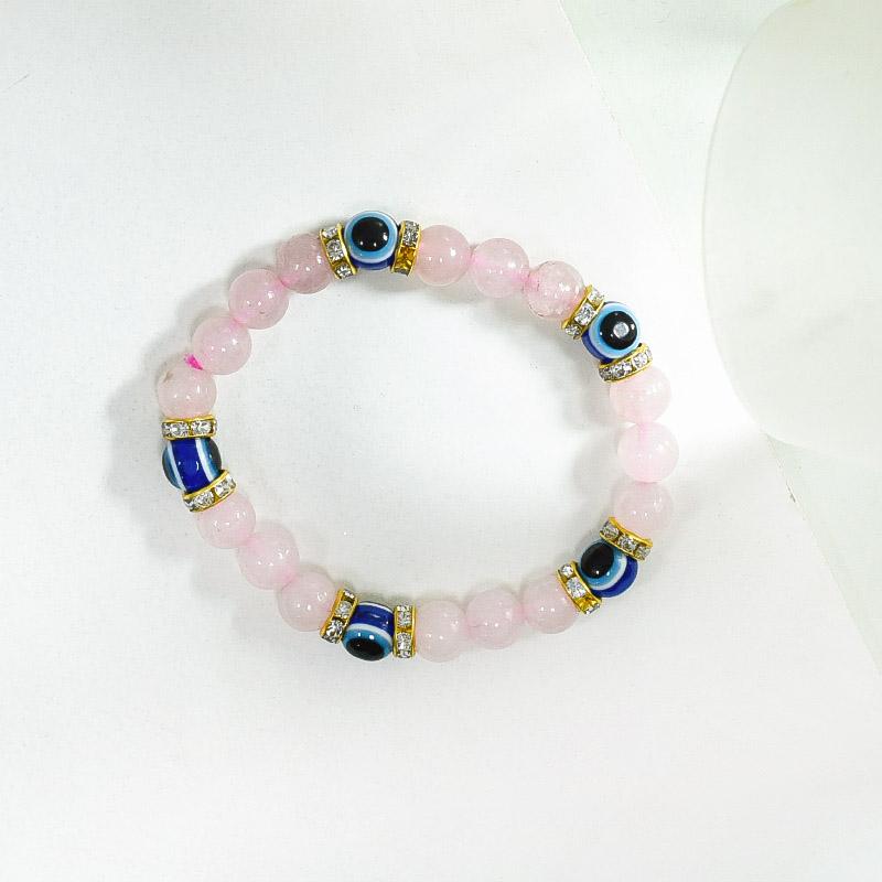 Rose Quartz & Evil Eye Healing Bracelet