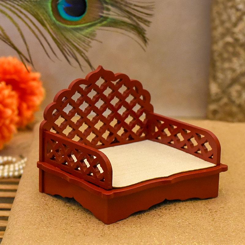 Maroon Mesh Laddu Gopal Singhasan