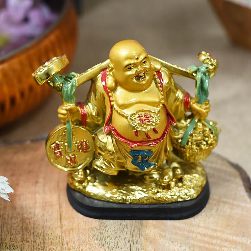Feng Shui Golden Laughing Buddha for Wealth and Prosperity