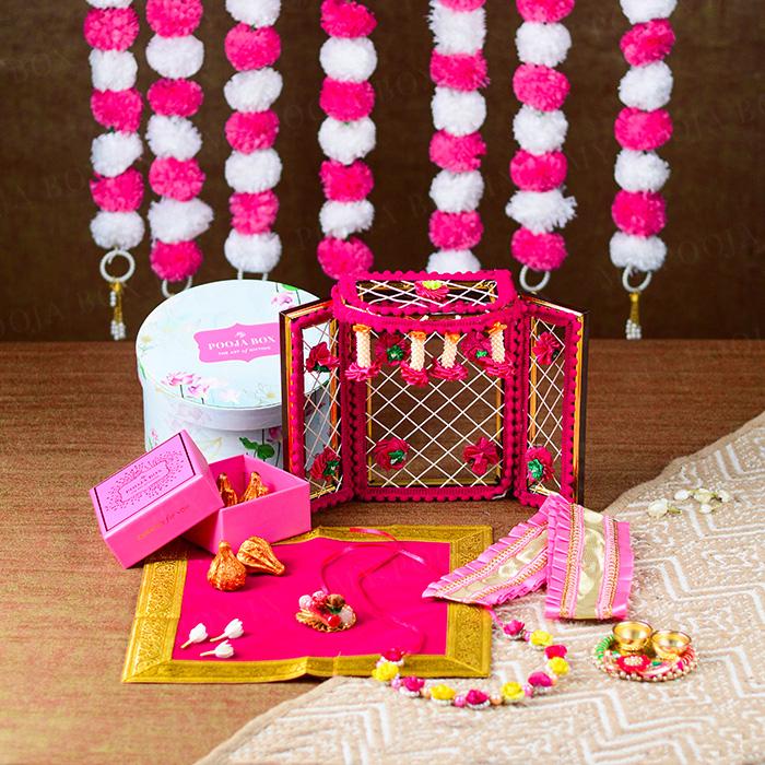 Ganpati Pooja Essentials Pink  Hamper