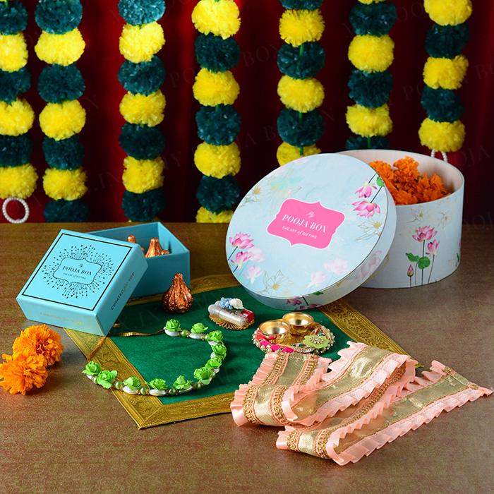 Ganpati Pooja Essentials Green Hamper