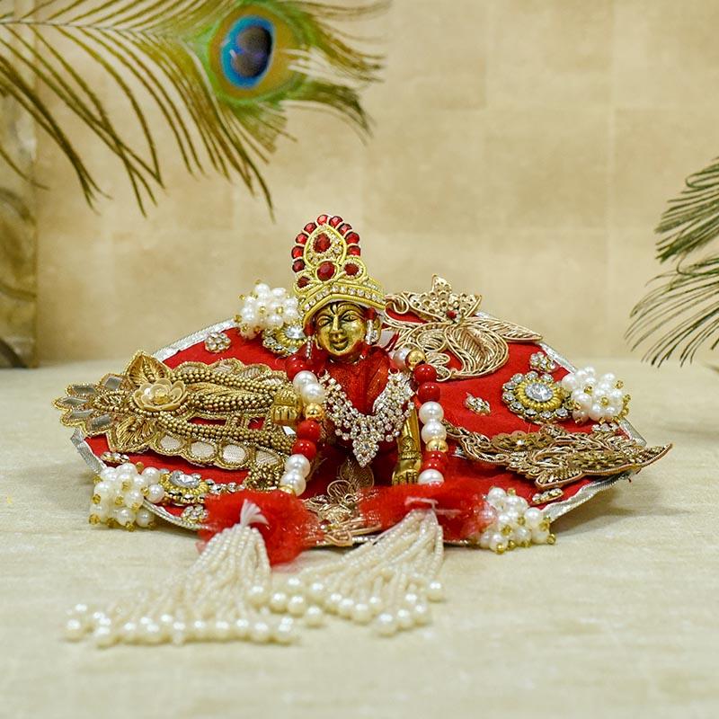 Elegant Zari Laddu Gopal Poshak