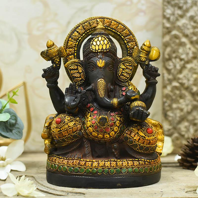 Chic Brass Ganesh Idol
