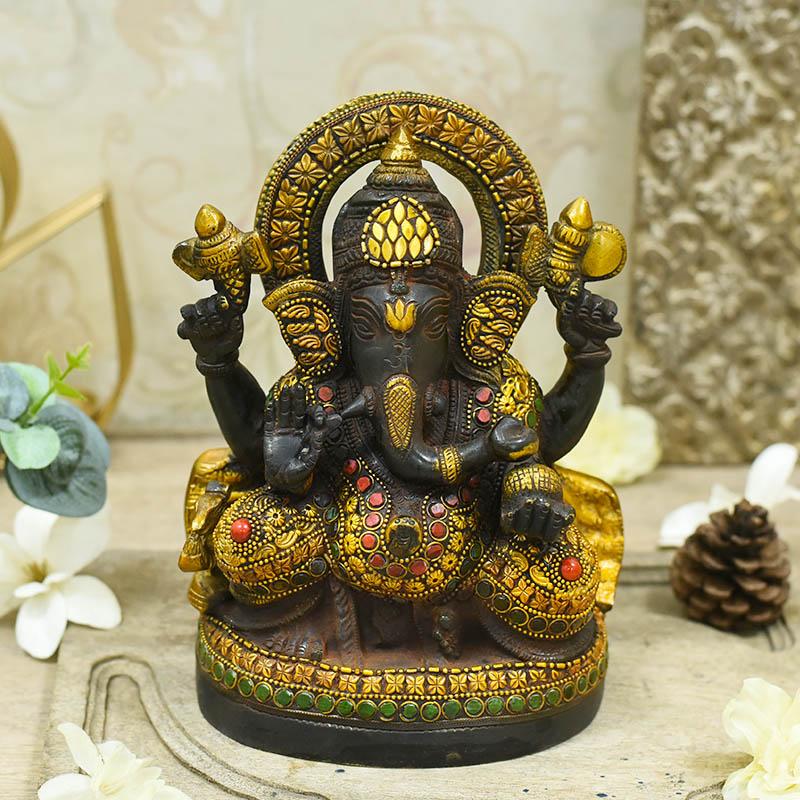 Chic Brass Ganesh Idol