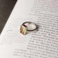 Citrine Silver Square Adjustable Crystal Ring