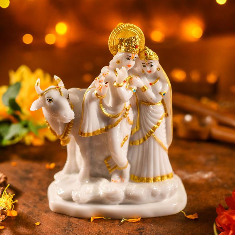 Radha Krishna With Cow Idol