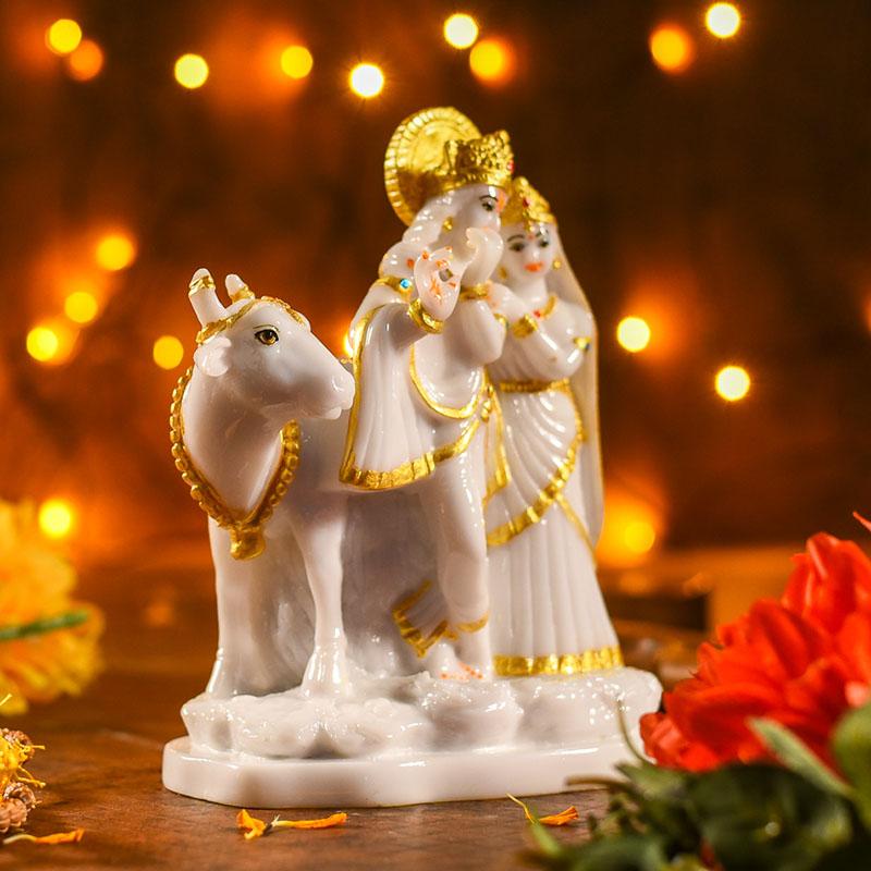 Radha Krishna With Cow Idol