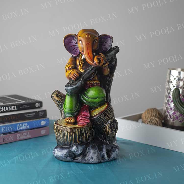 Captivating Ganesha Idol Playing Sitar
